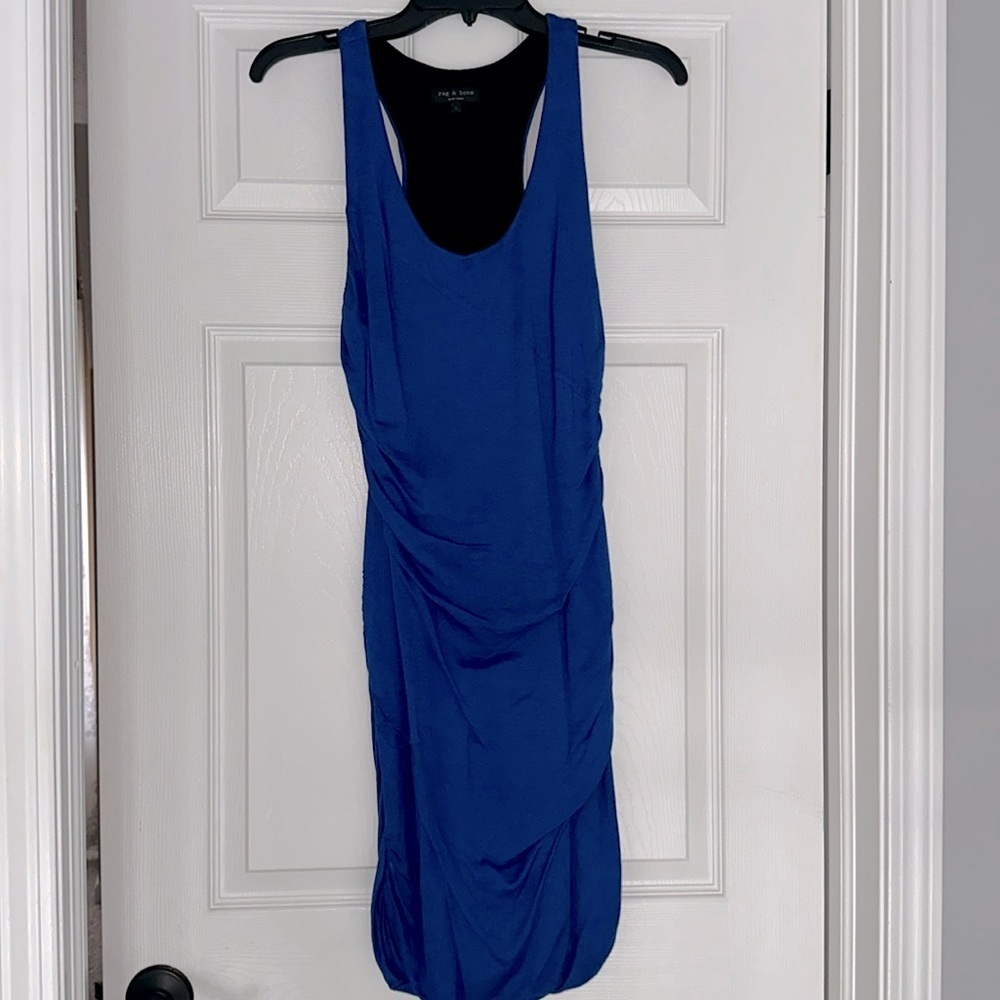 Rag & Bone size 4 sleeveless side zip dress in royal blue